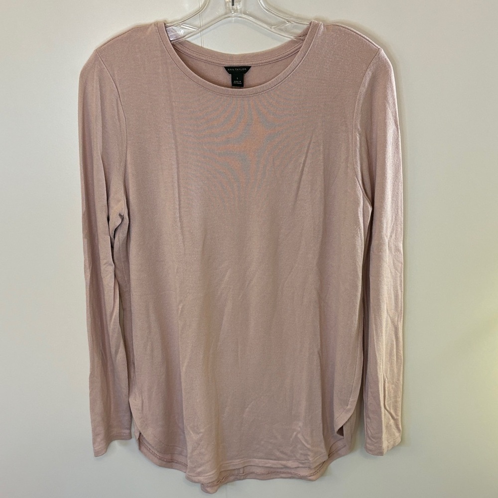 Ann Taylor Pink Long Sleeve Sweater Top